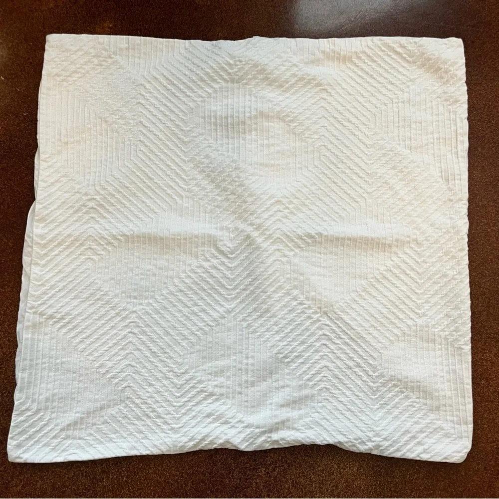West Elm White Cotton Square European Pillow Shams